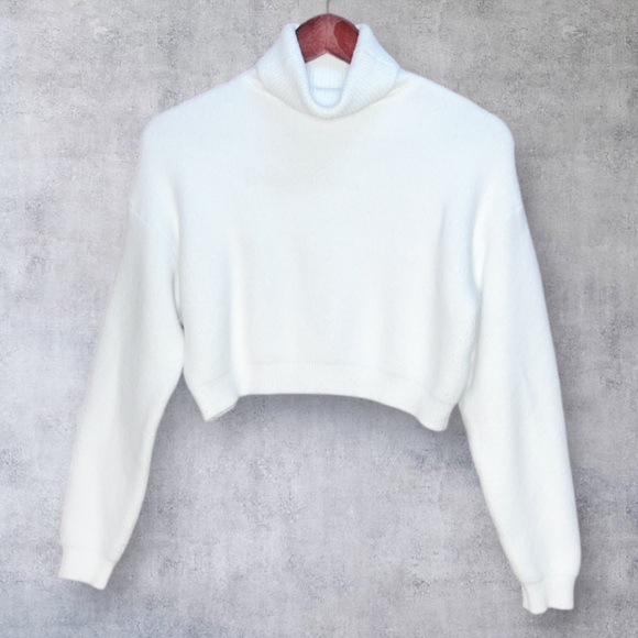 Zara Sweaters - Zara crop turtleneck sweater sz S / thick warm ribbed, neck hem & wrist